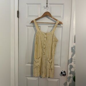 LOFT Beach Striped Patch Pocket Romper